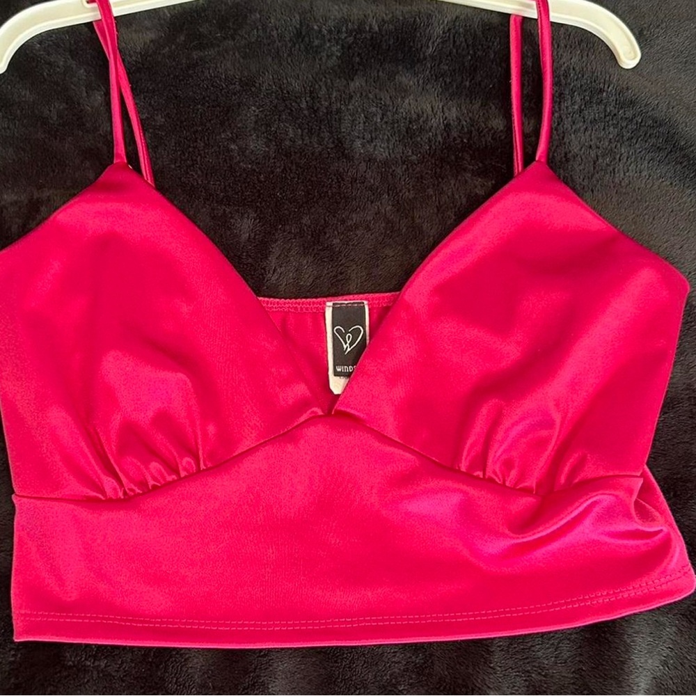 Vibrant Pink Strappy Crop Top